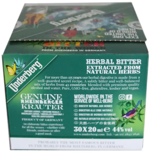 Underberg 0.02 Liter 44% ( Box mit 30 kleinen 0,02 Liter Fläschchen). – Bild 2