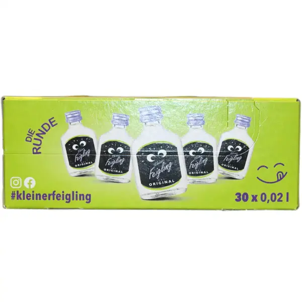 Kleiner Feigling Original 0,02 Liter mit 20 % Vol.( Kästchen mit 30 Fläschchen) – Bild 3
