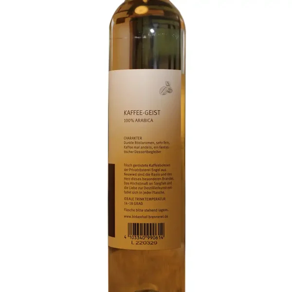 Birkenhof Kaffee Geist 0,5 Liter und 40 % Vol. – Bild 2